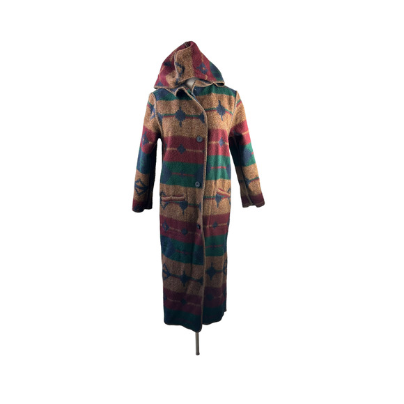 Woolrich Southwest Wool Reversible Long Hooded Blanket Coat Duster Small H14206 - Picture 14 of 16